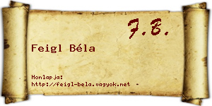 Feigl Béla névjegykártya