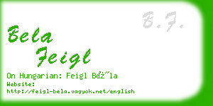 bela feigl business card